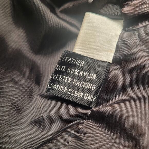 VTG Winlit Leather Jacket Large Black Motorcycle Biker Asymmetrical Bomber 90s - Picture 8 of 12